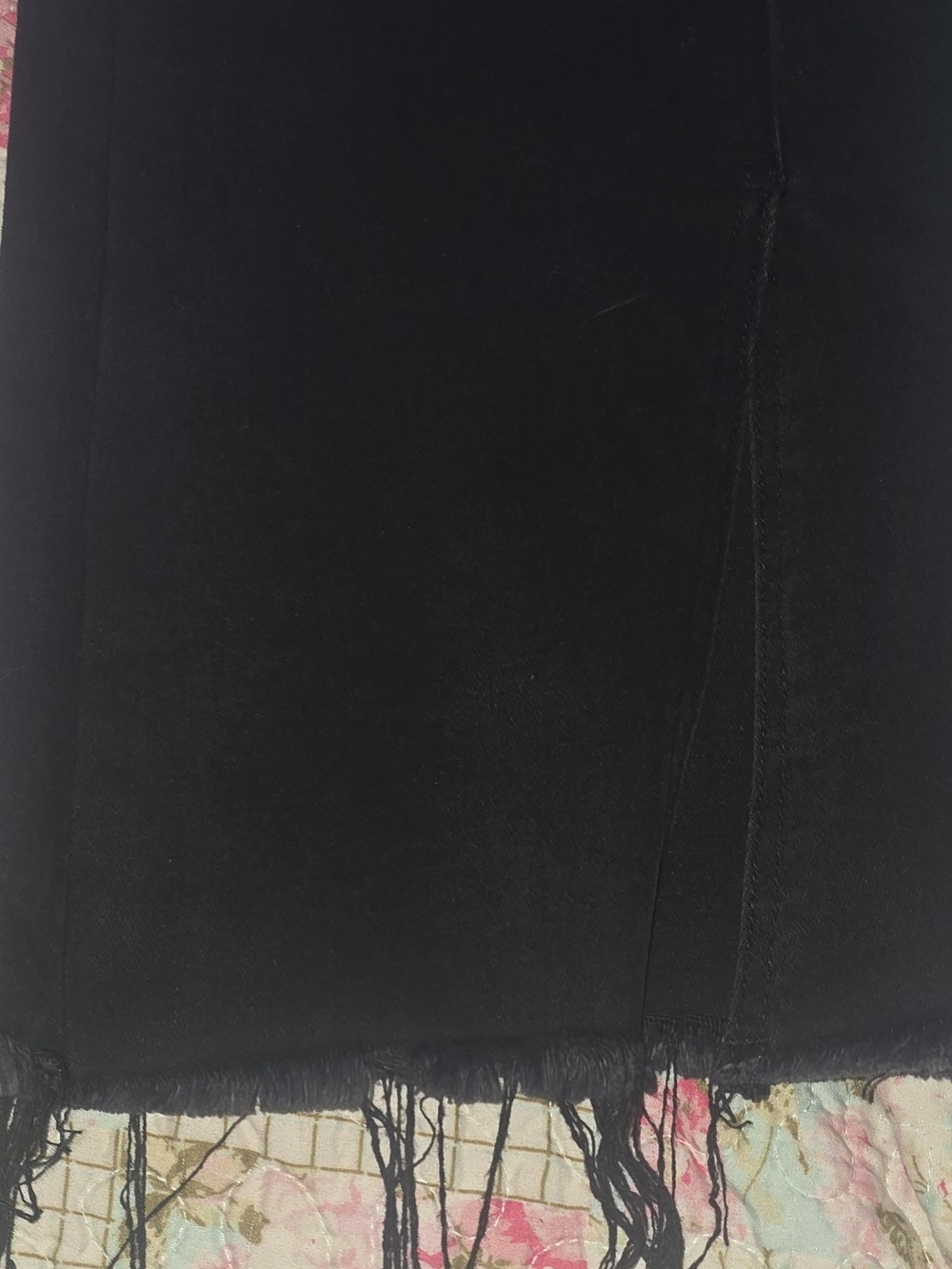 Risen Jeans Flare Slit Fringe Hem Black Denim Jeans 5-Pocket Women Size 9/29 - Picture 3 of 8